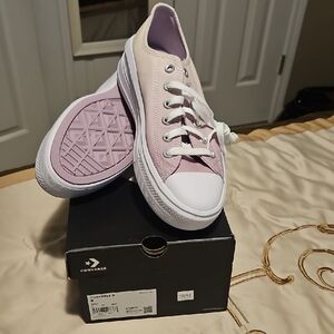 Converse Pastel Pink and White Low Tops
